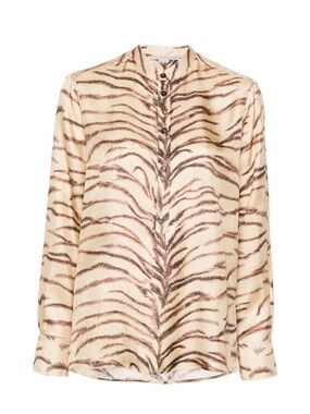 Stella McCartney Tiger-Print Oversized Silk Blouse 36 XS S NWT